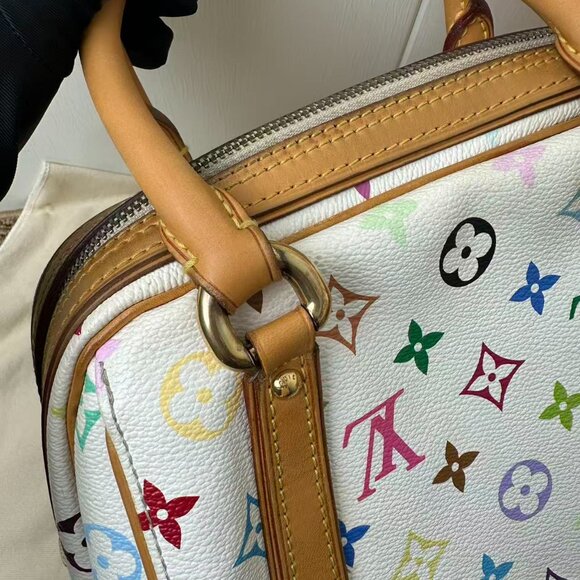 Louis Vuitton White Tricolor Coated Handbag - Picture 6 of 8
